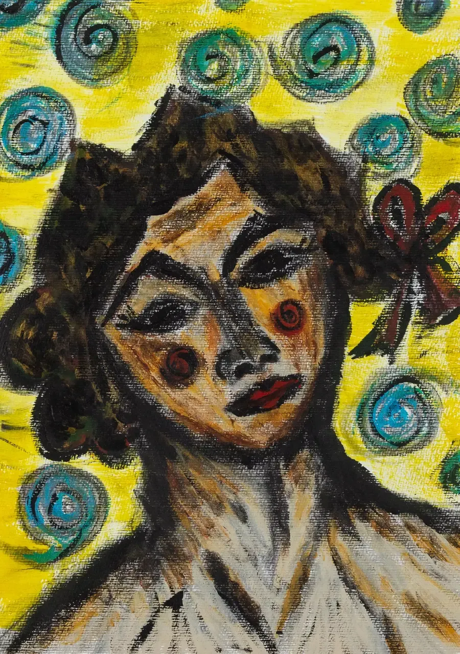 Acrylic on fingertips artwork from the Asymmetry exhibition