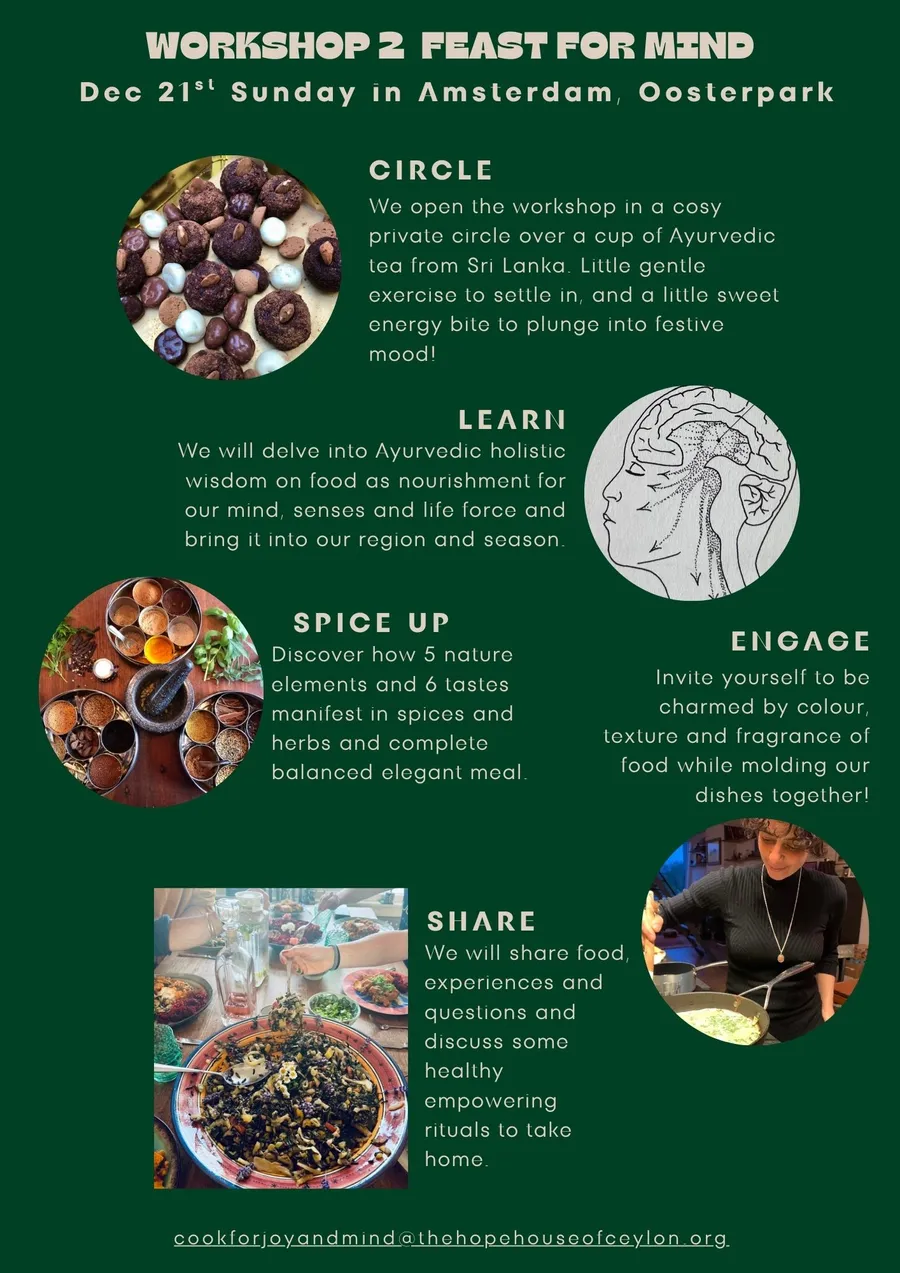 Feast for Mind workshop flyer with the full programme breakdown